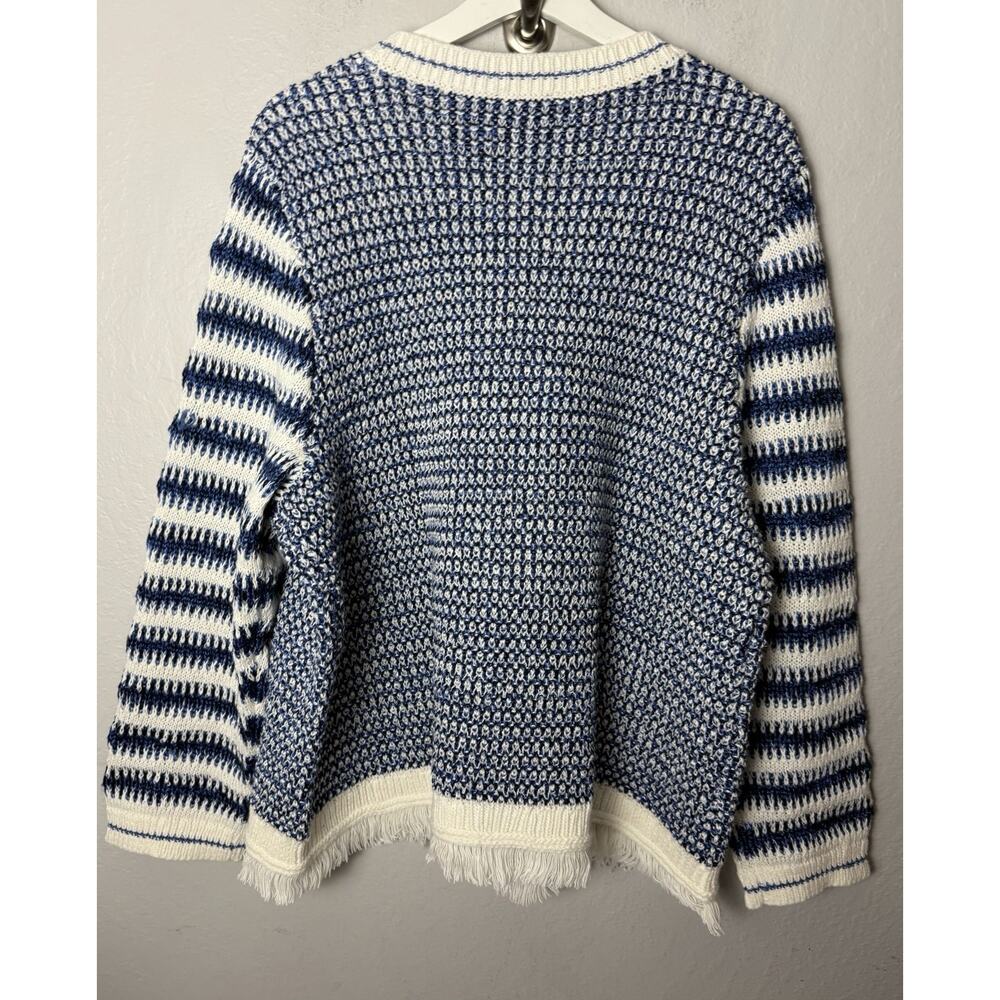 Talbots Plus Size 2x Mixed Texture Fringe Hem Ope… - image 4